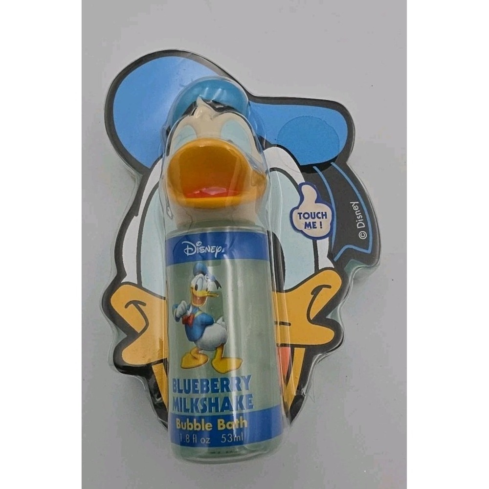 Vintage Disney Donald Duck Blueberry Milkshake Bubble Bath Set Figurine 601591